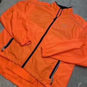 Canari Convertible Windbreaker Jacket Vest Mens XXL Orange Zip Off Sleeve Vented